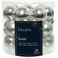 Produktbild: Weihnachtsbaumkugeln Glas Ø 2,5 cm 24 Stück silber glanz/matt mix