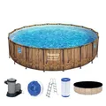 Produktbild: Frame Pool - Set mit Filterpumpe Stahlrahmen Aufstellpool Braun Ø 549 x 122 cm