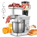 Produktbild: Vevor Multifunktionale Küchenmaschine Elektrisch 1300 W Mit Edelstahlschüssel (4,3 L) & Mixbecher (1,5 L), Knetmaschine Teigmixer Mit 6+p Geschwindigkeiten & Knethaken & Schneebesen & Rührbesen