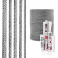 Produktbild: Steigner - Ofendichtschnur Kamindichtung Aus Glasfasern, Hitzebeständig Bis 550°c, Inkl. Feuerfestem Montagekleber, Dunkelgrau, 1m, 6mm, Skd02