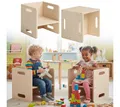 Produktbild: Bellabino Kindersitzgruppe Aki, 3 verschiedene Sitzhöhen, (2x Stuhl), natur unbehandelt, 2in1 als Sitz oder Tisch nutzbar