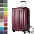Produktbild: HAUPTSTADTKOFFER Alex - Hartschalen-Koffer erweiterbar mit 4 Rollen Check-In Trolley Reisekoffer mit Dehnfalte Check-In Gepäck 158cm Hardcase Luggage 65 cm, 74 Liter,Dunkelrot (Burgund)