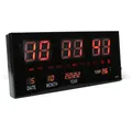 Produktbild: LED-Wanduhr Rot 36x15cm Segment LED-Anzeige I Zeit Datum Temperatur Kalender LED