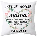 Produktbild: Shoppawhile Geschenke für Mama zum Geburtstag Muttertag Mama Geschenk Weiß Kissenbezug 45x45cm Muttertagsgeschenk Weihnachten Geschenk für Mütter