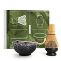 Produktbild: Matcha Set aus Besen, Schale, Löffel und Besenhalter - handgefertigtes Geschenk-Set für die traditionelle Zubereitung von Matcha Tee