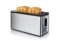 Produktbild: Arendo Toaster Edelstahl, Langschlitz, Display mit Restzeitanzeige, Brötchenaufsatz, 2 lange Schlitze, für 4 Scheiben, 1500 W, Defrost Funktion, Wärmeisolierendes Gehäuse, Krümelschublade