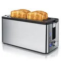 Produktbild: Arendo 4 Scheiben Toaster 1400 Watt Langschlitz Digital LED Display Edelstahl