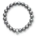 Produktbild: Thomas Sabo Damen-Armreifen Charm Club 925 Sterling Hämatit, Schwarz -16,5 cm