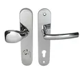 Produktbild: Haustür Schutzbeschlag Security 303 Chrom HS-92 mm mit ZA Türdrücker