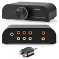 Produktbild: 4 Port Cinch Umschalter Verteiler - Audio RCA Chinch Schalter - 4 x IN - 1 x OUT