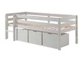 Produktbild: 58 aufm Kessel Kinderbett Kojenbett Karolina 208x105x83 Kinderbett Einzelbett Massivholz Weiß (inkl. Versand, Lieferung bis Verwendungsstelle), Liegefläche 90 x 200, niedrige Höhe, ideal für Dachschrägen, Schublade