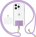 Produktbild: HoldMe Air Edition - Universal Lanyard mit 2 Pads & Karabinerhaken (gold) - 160cm Handyband zum Umhängen - Lila