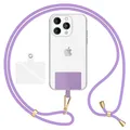Produktbild: NALIA HoldMe Air Universal-Kette mit Pad, Band für Handy-Hülle zum Umhängen, Karabinerhaken aus Metall (gold), Schlüsselband Umhängeband 160 CM, Crossbody Lanyard mit Schlaufe, Farbe:Lila