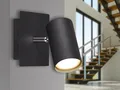 Produktbild: Dimmbarer Wandstrahler für Innen mit schwenkbarem LED Spot, Metall schwarz matt