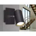 Produktbild: Meinewunschleuchte - Led Wandstrahler Metall Schwarz Mit Schwenkbarem Spot, Breite 12cm