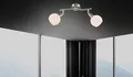 Produktbild: Trango 2-flammig dimmbar LED Deckenleuchte 1001-22D Deckenlampe in Edelstahl-Look mit Design Gläsern incl. 2x LED Leuchtmittel 3000K warmweiß, Deckenstrahler, Wohnzimmer Lampe, Spots schwenkbar