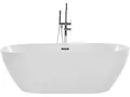 Produktbild: Stilvolle Acryl Badewanne oval freistehend weiß mit Überlauf 150 x 75 cm Nevis