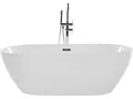 Produktbild: Stilvolle Acryl Badewanne oval freistehend weiß mit Überlauf 150 x 75 cm Nevis