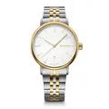 Produktbild: WENGER Herren Armbanduhr Urban Classic Ø 40 mm, Swiss Made, Analog Quarz, Wasserdicht bis 100 m, Edelstahl-Armband, Silberweiß/Gold/Silber, 01.1731.122