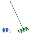 Produktbild: VEVOR Rasen Nivellierrechen 758x254 mm, Rasenrakel mit 198 cm Langem Stahlstiel, Rasenglätter Inkl. Gartenhandschuhe, Rasennivelliergerät, Geeignet für Garten, Golfrasen & Landwirtschaft