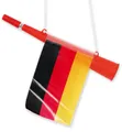 Produktbild: Fries Trillerpfeife Deutschland XXL Fan Tröte 36 cm Horn Blaster mit Fahne EM WM, Tröte mit Fahne