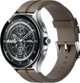 Produktbild: Xiaomi Watch 2 Pro 46 mm silber am Lederarmband braun [Wi-Fi]