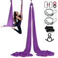Produktbild: VEVOR Aerial Yoga Hängematte Swing Air Fliegen 8x2,8m Schaukel Lila 1000kg