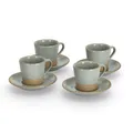 Produktbild: Zeller Espresso-Set 8-tlg. 60 ml Steingut grün-blau ca. Ø 5,7 x 5,2 cm