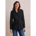 Produktbild: Trenchcoat CECIL, Damen, Gr. XL44, schwarz, Web, Obermaterial: 100% Baumwolle; Futter: 100% Polyester, unifarben, normal kurz, V-Ausschnitt, Bündchen, Mäntel, mit Bindegürtel