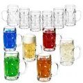 Produktbild: MamboCat 12er Set Mini-Maßkrug Schnapsgläser I 40 ml, 4cl geeicht I 12 Personen I Shot Glas mit Mini-Schild, Henkel & Relief I Pinnchen für Wodka, Tequila, Likör etc.