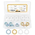 Produktbild: VIGRUE 105 Stück Fitschenringe Sortiment Set, Unterlegscheiben tür Ø10,20 x 15 x 1mm /Ø10,20 x 15 x 2mm/Ø10,20x 15.8 x 1.8mm, Massivem Messing, Verzinkt, Kunststoff