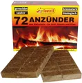 Produktbild: Favorit Anzünder für Grill, Kamin, Ofen, aus Echtholz, Wachs; 72 Stück, 1828