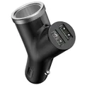 Produktbild: Y-Type Autoladegerät 2x USB + Zigarettenanzünderbuchse 3,4A Schwarz