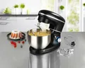Produktbild: Schwarze Küchenmaschine 6L Edelstahlschüssel - 1.500 WATT mit Planetenrührwerk