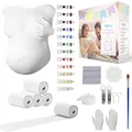 Produktbild: Hipsty Gipsabdruck Babybauch Set mit (23m) Gipsbinden, 12 Acrylfarben & vielem mehr | Der Bauchabdruck erinnert dich noch lange an deine Schwangerschaft | Komplettset