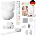 Produktbild: Hipsty Gipsabdruck Babybauch Set mit (23m) Gipsbinden, 12 Acrylfarben & vielem