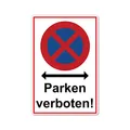 Produktbild: XXL Absolutes halteverbot Schild 30 x 40 cm parken verboten aus stabiler PVC Hartschaumplatte 5 mm Parkplatzschild mit UV-Schutz von STROBO