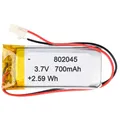 Produktbild: Batterie Lithium Polymer LiPo Akku - 3.7V 700mAh - 45 x 25 x 8mm 802045