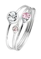 Produktbild: Elli Ring Damen Stapelring Set Modern mit Kristalle aus 925 Sterling Silber