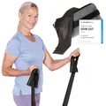 Produktbild: TheraBand 2,50m inkl. Türanker + Tasche schwarz | Widerstand 3,3kg | Terrabänder | Gymnastikband | Fitnessband | Stretchband | Heim- & Krafttraining, Rückenübungen, Therapie, Reha | 100% Naturlatex