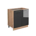 Produktbild: Vicco Küchenunterschrank Fame-Line, Anthrazit Hochglanz, 80 cm mit Regal, ohne Arbeitsplatte
