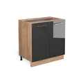Produktbild: Vicco Unterschrank Fame-Line, Anthrazit Hochglanz/Goldkraft Eiche, 80 cm mit Regal, oh...