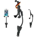 Produktbild: SCHWAIGER LHSP200 513 Universale Smartphone Halterung bis 5,5 Zoll Handyhalterung Auto KFZ-Halterung PKW Smartphonehalter mit USB-A Buchsen Schwanenhals