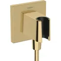 Produktbild: hansgrohe Fixfit Wandanschluss 26889990 eckig, mit Brausehalter, polished gold optic