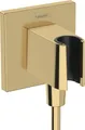 Produktbild: hansgrohe Wandanschluss mit Duschkopfhalterung FixFit E, Schlauchanschluss Dusche mit Brausehalter, mit Rückflussverhinderer, Polished Gold Optic