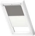 Produktbild: VELUX Original Dachfenster Duo Verdunkelungsrollo für CK02, Grau, mit weißer Führungsschiene
