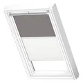 Produktbild: VELUX Original Dachfenster Duo Verdunkelungsrollo für CK02, Grau, mit weißer Führungsschiene
