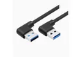 Produktbild: Bolwins O50 USB 3.0 Kabel Adapter Datenkabel USB A zu A Verbindungskabel 100cm USB-Kabel, USB 3.0 Typ A Stecker links abgewinkelt, USB 3.0 Typ A Stecker rechts abgewinkelt (100 cm), Beidseitig abgewinkelt, Knickschutz, robuste Metallstecker
