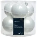 Produktbild: 6 Weihnachtskugeln 8cm Glas Christbaumkugeln Weihnachtsbaumkugeln weiß