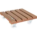 Produktbild: Wagner Pflanzenroller WPC 38,5 x 38,5 x 11 cm I Blumenroller für Außenbereich + Innenbereich I Kübelroller aus FSC® Wood Plastic Composite, Terracotta I 2 Feststeller I Tragkraft 120 kg - 20055001